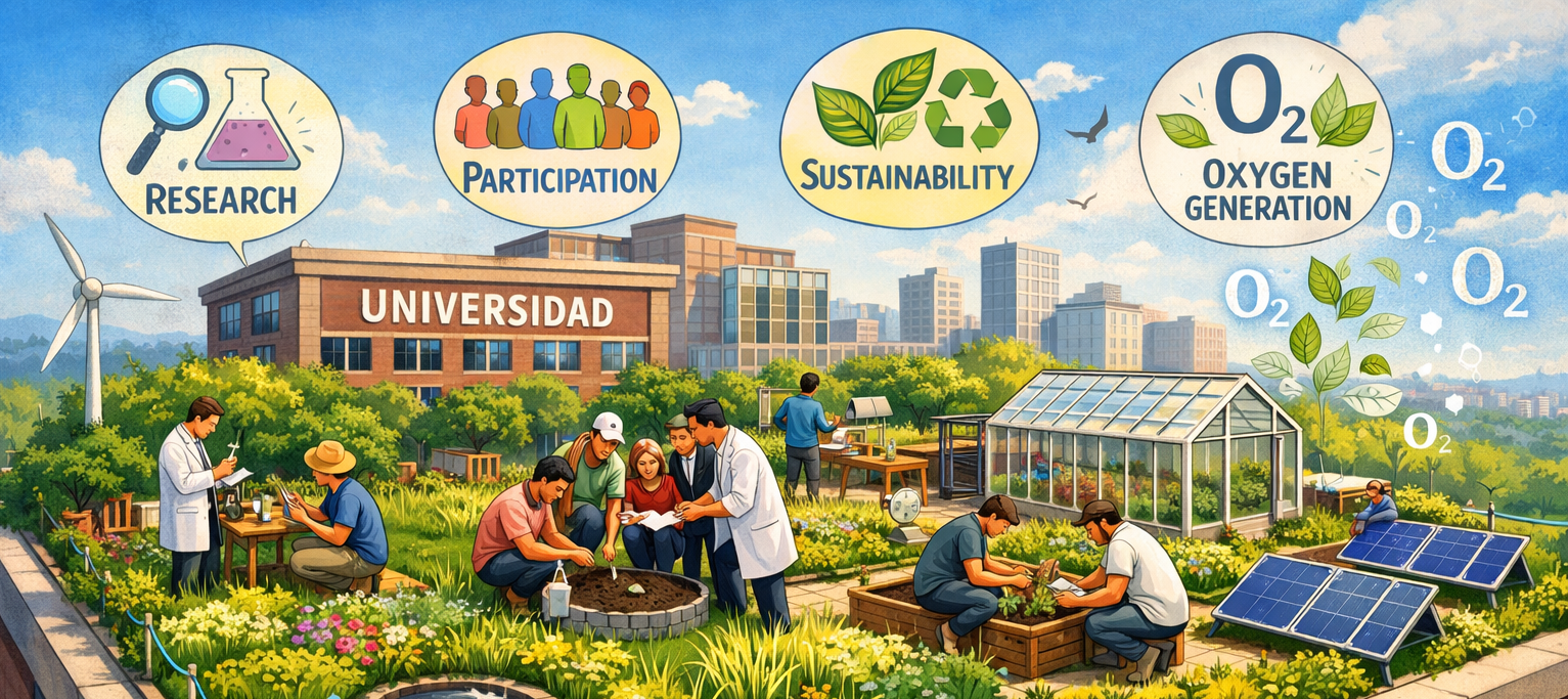 Cubiertas verdes en la educación superior: centros de investigación, participación, sostenibilidad y generación oxígeno